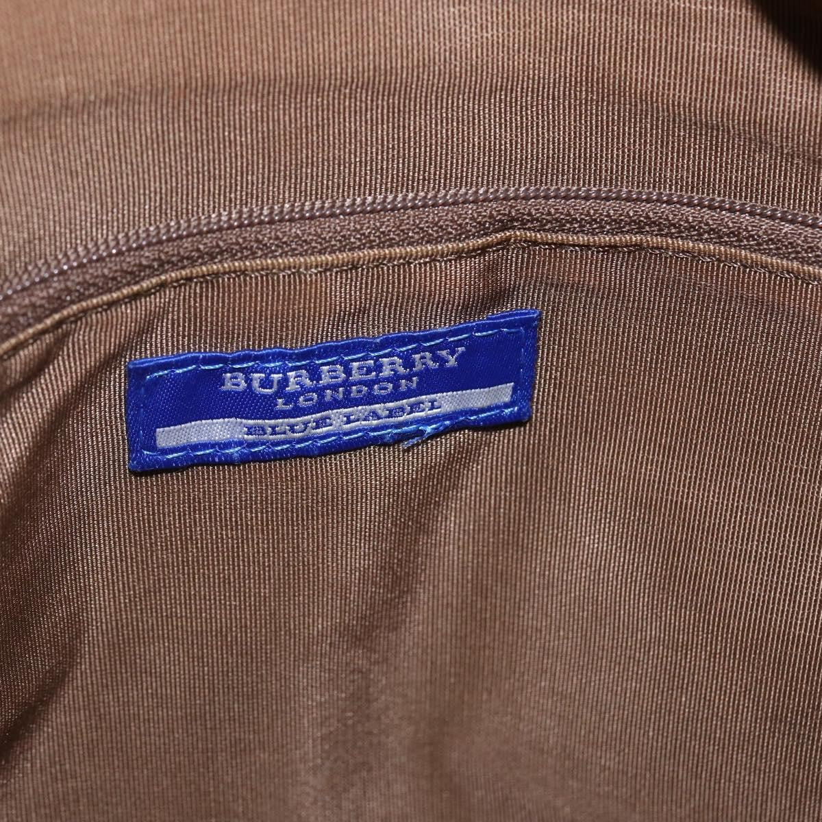 Burberry Blue Label Handbag Leather Brown Leather Handbag (Pre-Owned)