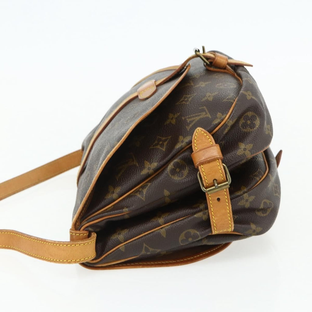 Louis Vuitton Saumur Handbag Monogram Canvas Brown Canvas Shoulder Bag Bag (Pre-Owned)