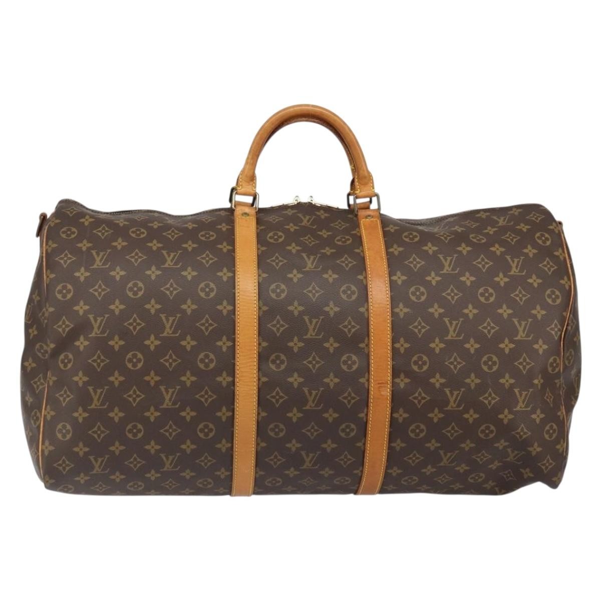 Louis Vuitton Keepall Bandouliere Bag Monogram Canvas Brown Canvas Travel Bag Bag (Pre-Owned)