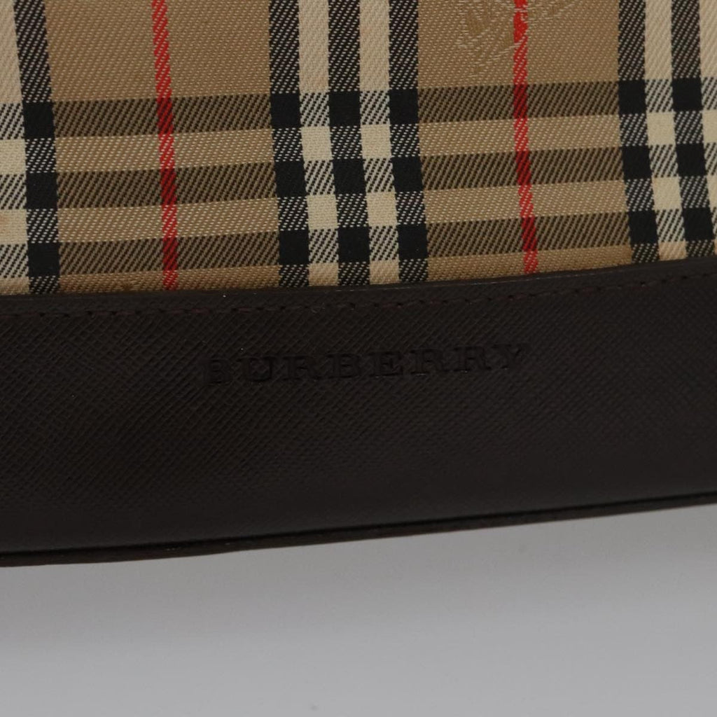Burberry Nova Check Handbag Nova Check Canvas And Leather Beige Canvas Handbag (Pre-Owned)