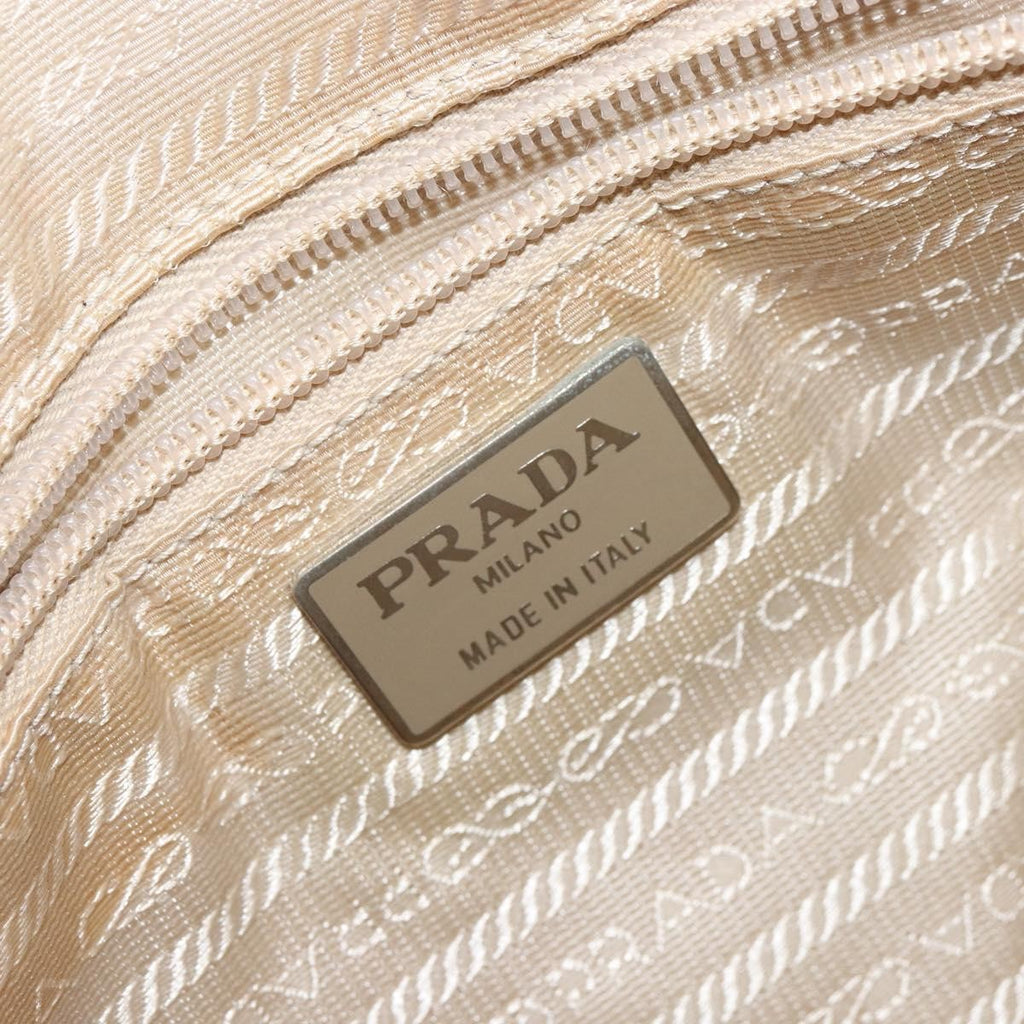 Prada Re-Edition 1995 Handbag Patent Leather Beige Patent_Leather Handbag (Pre-Owned)