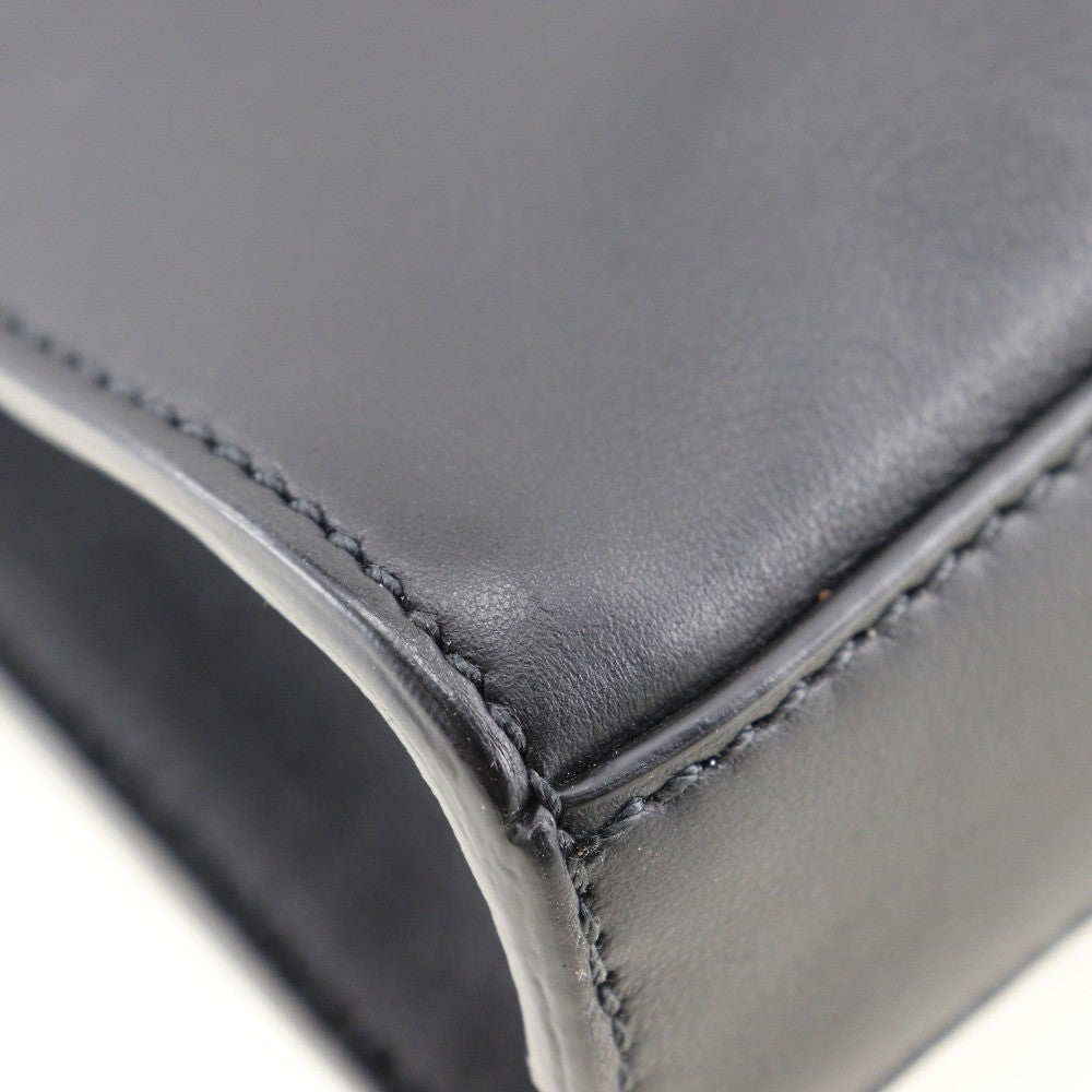 Fendi Peekaboo Iconic Fit Bag Leather Black Leather Briefcase Bag (Pre-Owned)
