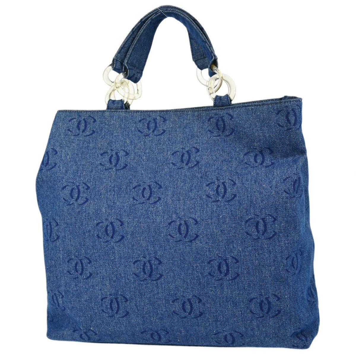Chanel Vintage Cc Tote Denim Blue Denim_Jeans Tote Bag Bag (Pre-Owned)