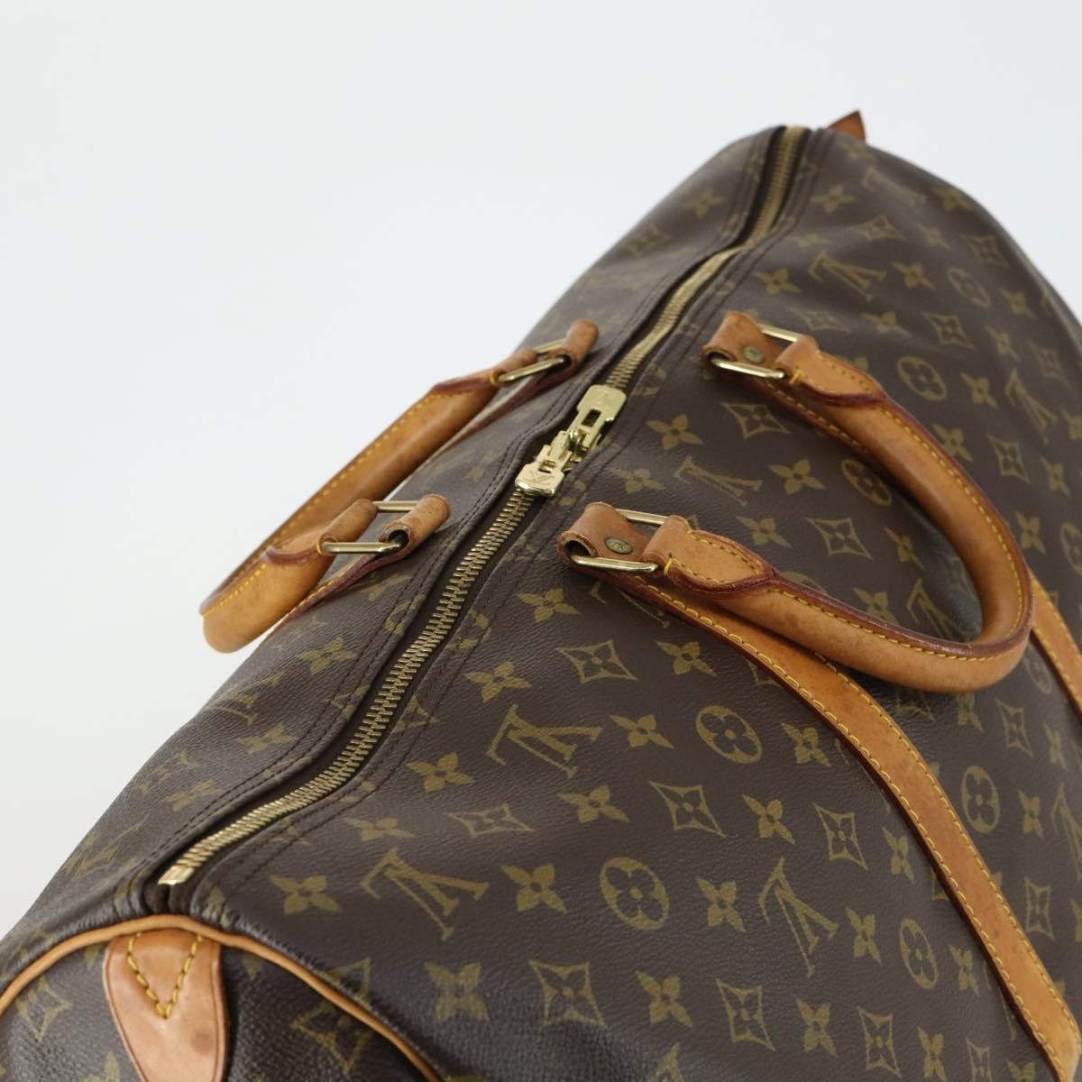 Louis Vuitton Keepall Bag Monogram Canvas Brown Canvas Travel Bag Bag (Pre-Owned)