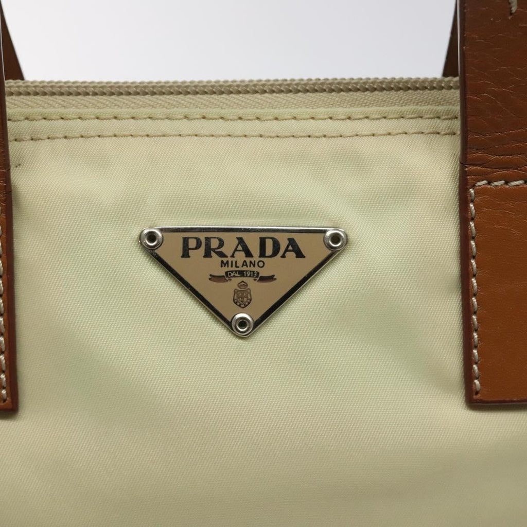 Prada Vintage Tote Tessuto White Nylon Tote Bag Bag (Pre-Owned)