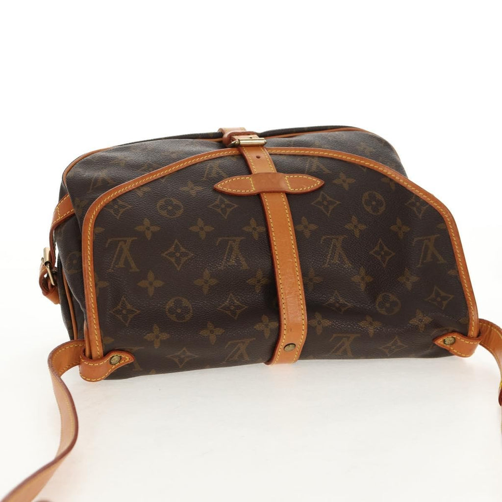 Louis Vuitton Saumur Handbag Monogram Canvas Brown Canvas Shoulder Bag Bag (Pre-Owned)