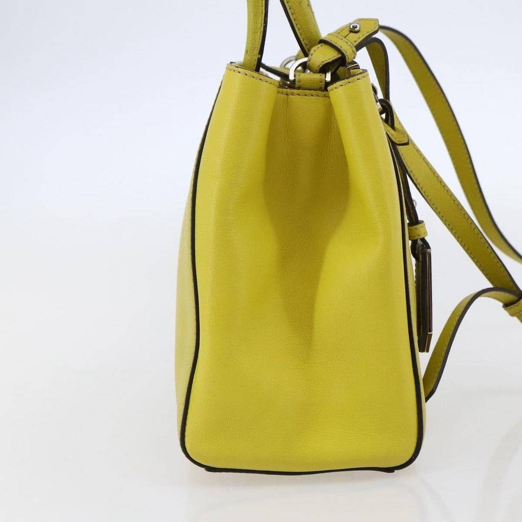 Fendi 2Jours Bag Leather Yellow Leather Handbag (Pre-Owned)