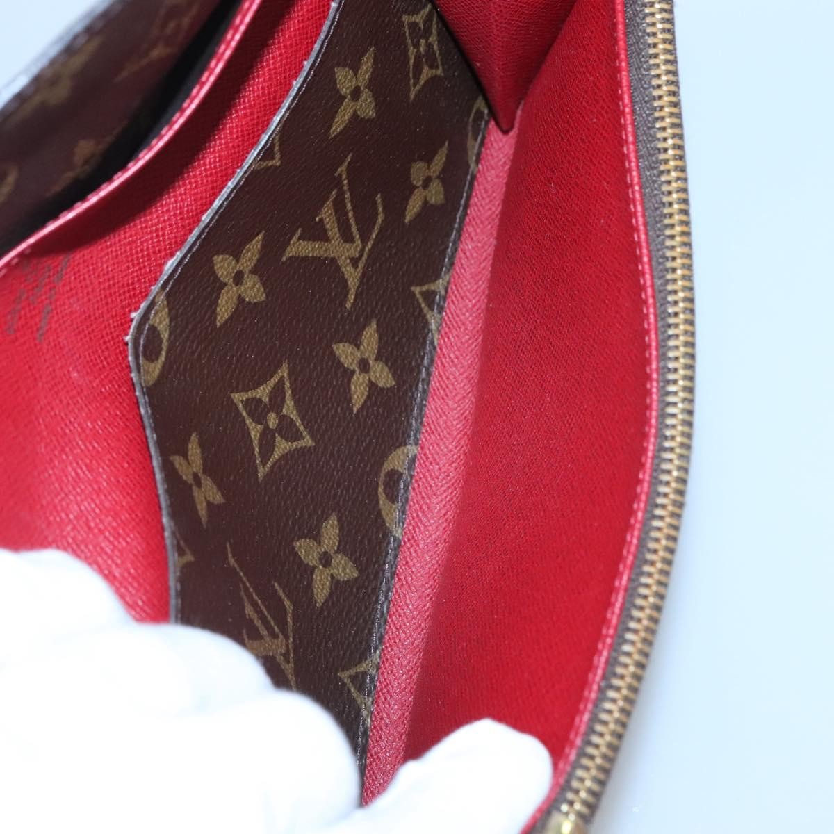 Louis Vuitton Emilie Wallet Monogram Canvas Red Canvas Wallets Accessory (Pre-Owned)