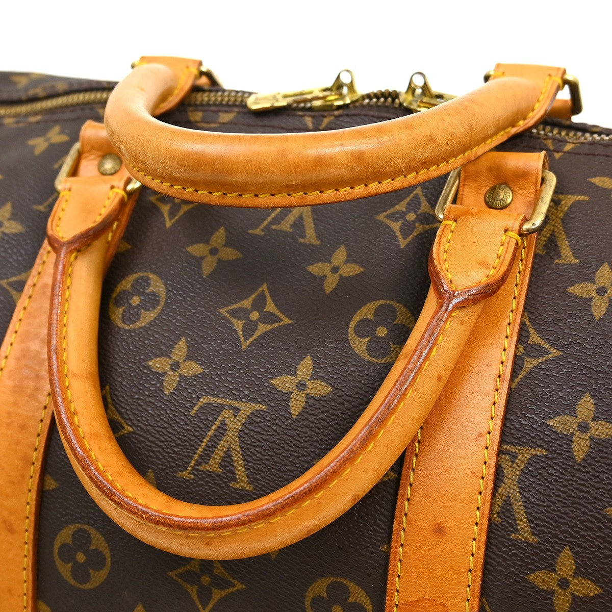 Louis Vuitton Keepall Bandouliere Bag Monogram Canvas Brown Canvas Travel Bag Bag (Pre-Owned)
