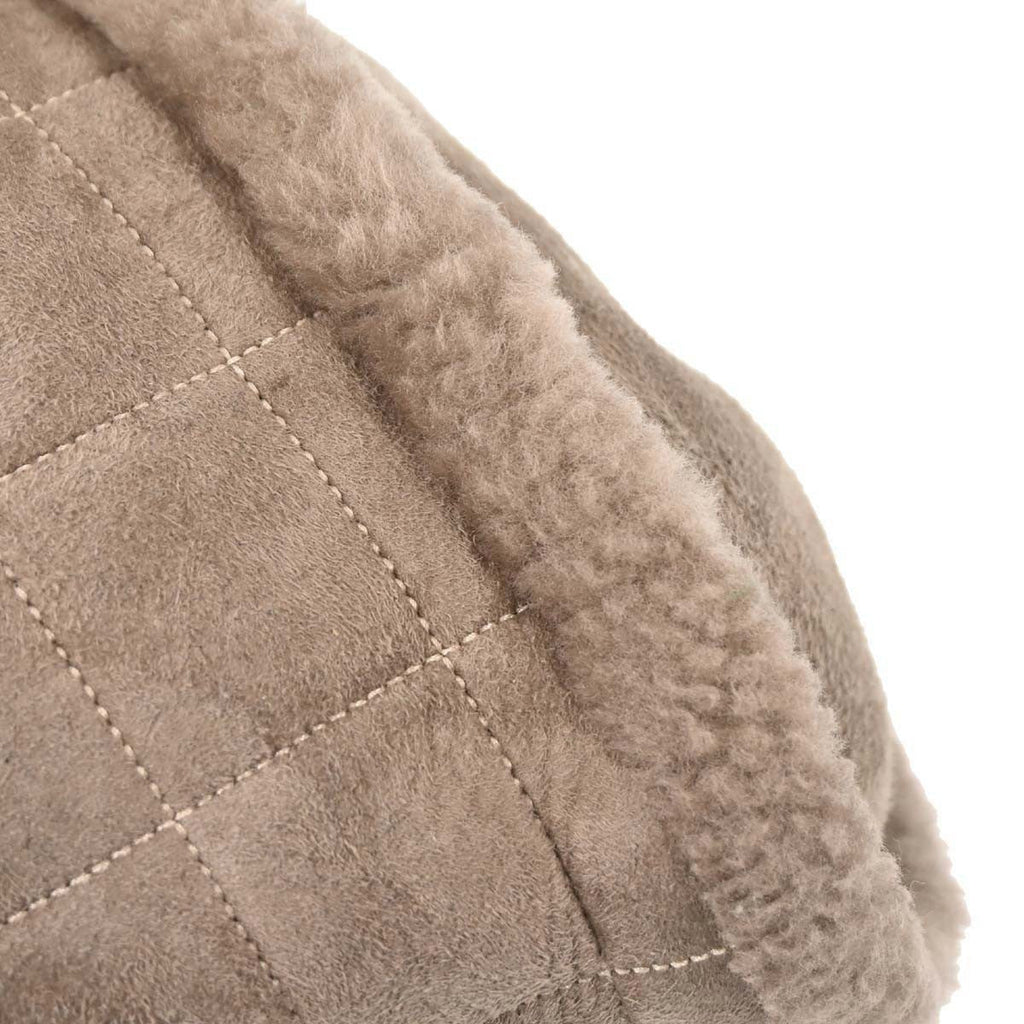 Chanel Vintage Embroidered Cc Chain Tote Quilted Suede And Shearling Brown Suede Tote Bag Bag (Pre-Owned)