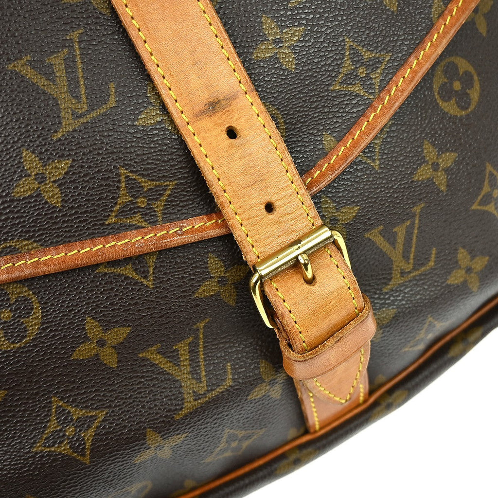 Louis Vuitton Saumur Handbag Monogram Canvas Brown Canvas Shoulder Bag Bag (Pre-Owned)