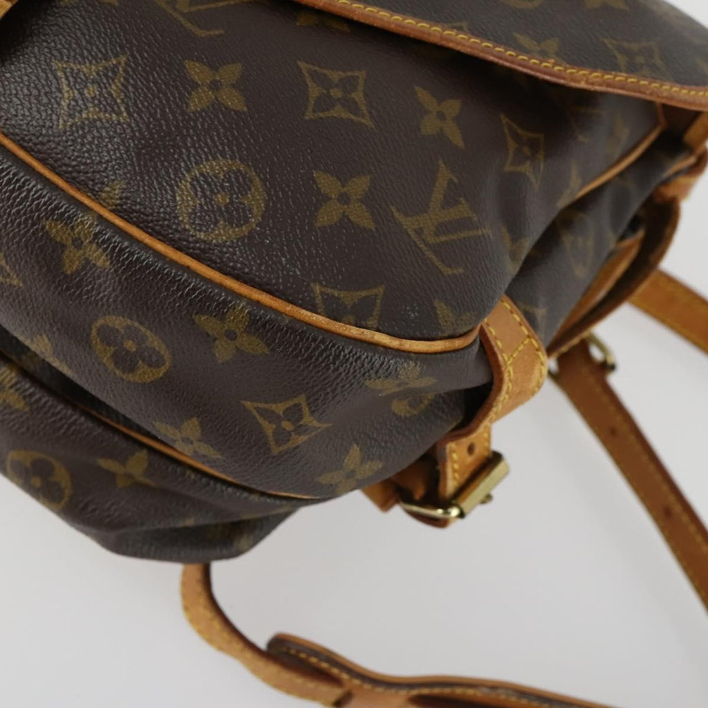 Louis Vuitton Saumur Handbag Monogram Canvas Brown Canvas Shoulder Bag Bag (Pre-Owned)