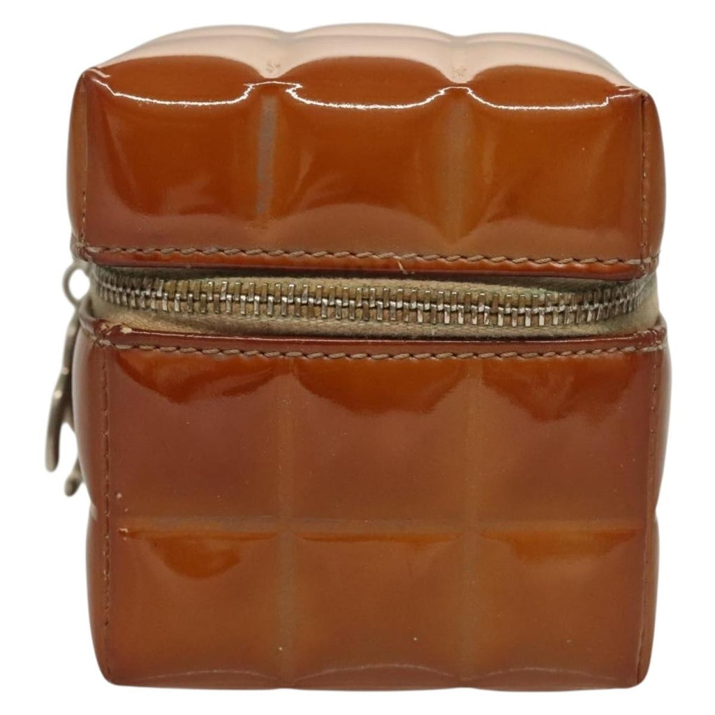 Chanel Rubiks Cube Wristlet Quilted Patent Brown Patent_Leather Bag (Pre-Owned)