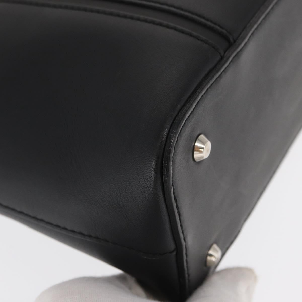 Burberry Vintage Handbag Leather Black Leather Handbag (Pre-Owned)