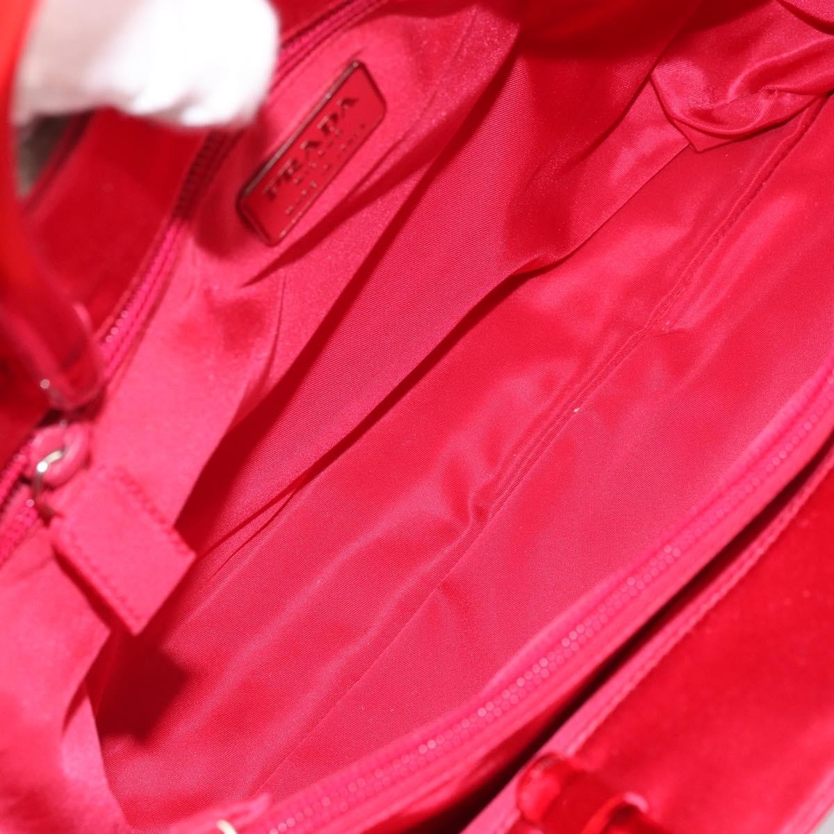 Prada Vintage Handbag Satin Red Satin Handbag (Pre-Owned)