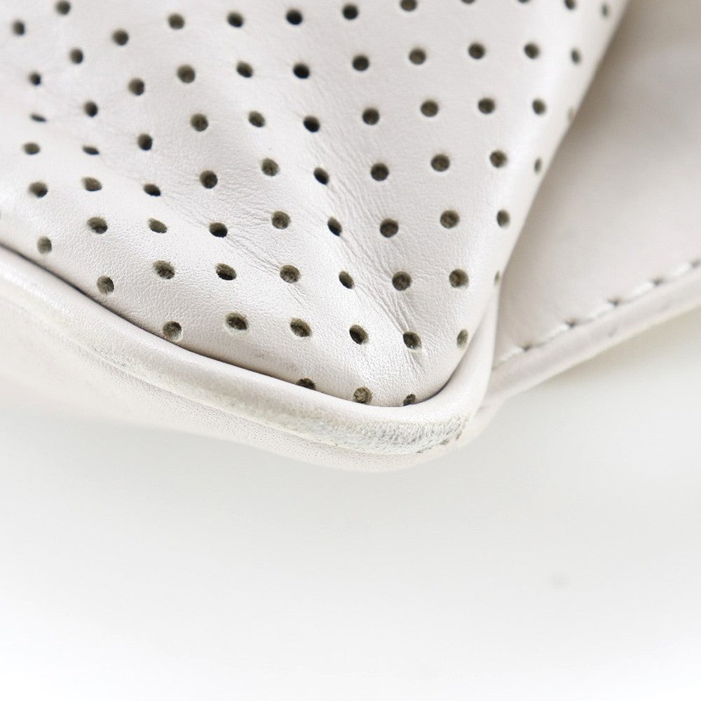Bottega Veneta Drawstring Backpack Perforated Leather Beige Calfskin Backpack Bag (Pre-Owned)