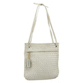 Bottega Veneta Intrecciato Shoulder Bag Leather White Leather Shoulder Bag Bag (Pre-Owned)