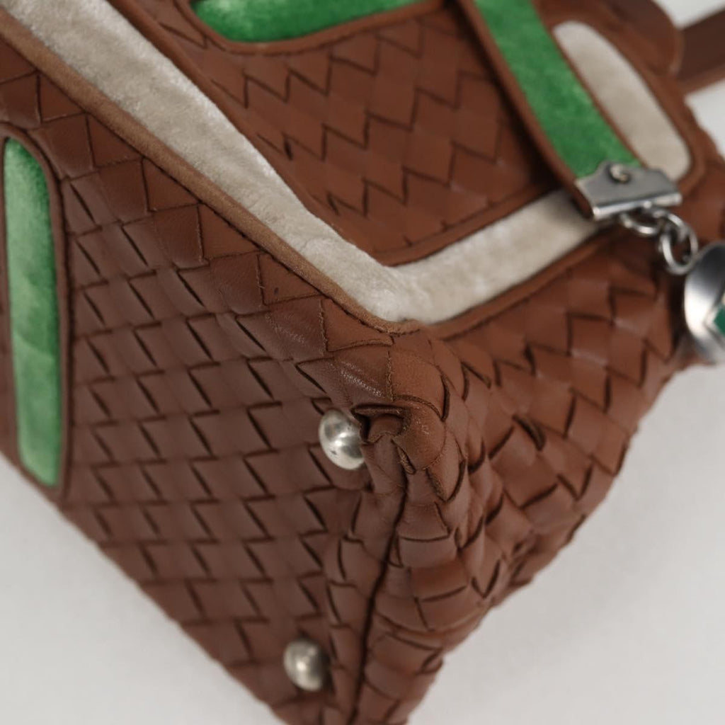 Bottega Veneta Intrecciato Leather Brown Leather Handbag (Pre-Owned)