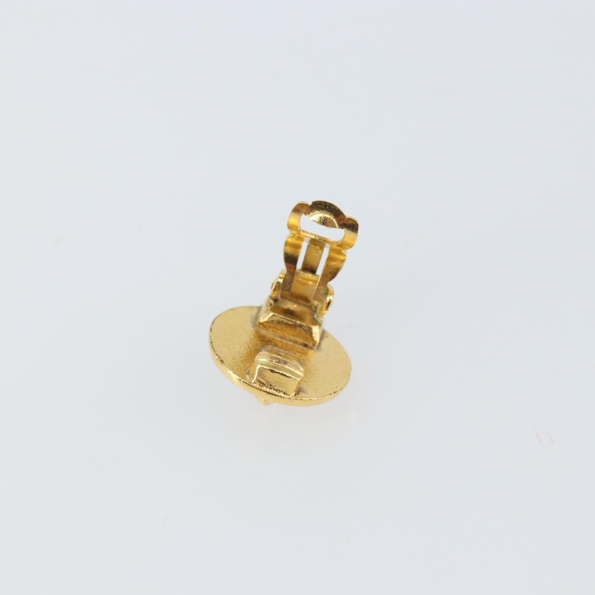 Chanel Vintage Cc Round Clip-On Earrings Metal Gold Metal Earrings Jewelry (Pre-Owned)