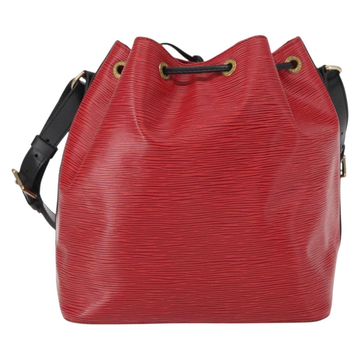 Louis Vuitton Bicolor Petit Noe Handbag Epi Leather Red Leather Shoulder Bag Bag (Pre-Owned)