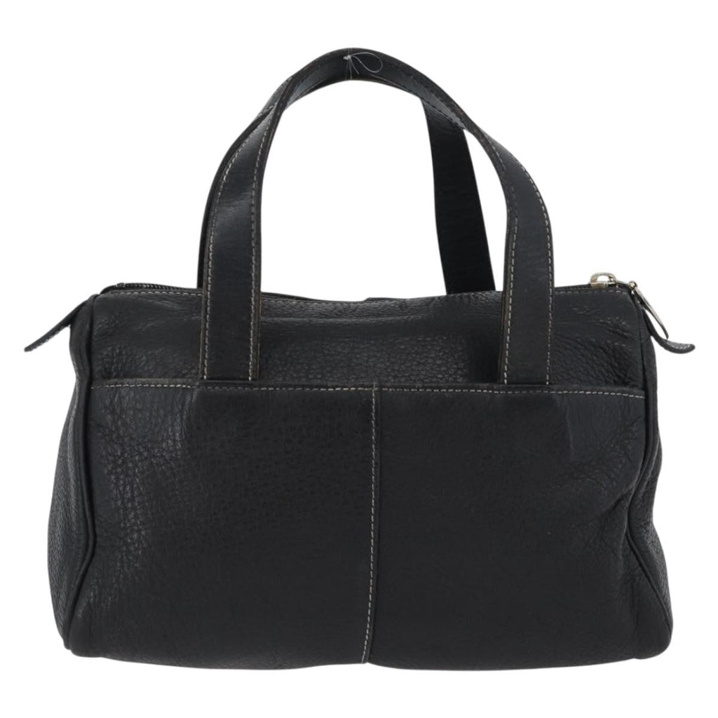 Burberry Vintage Handbag Leather Black Leather Handbag (Pre-Owned)