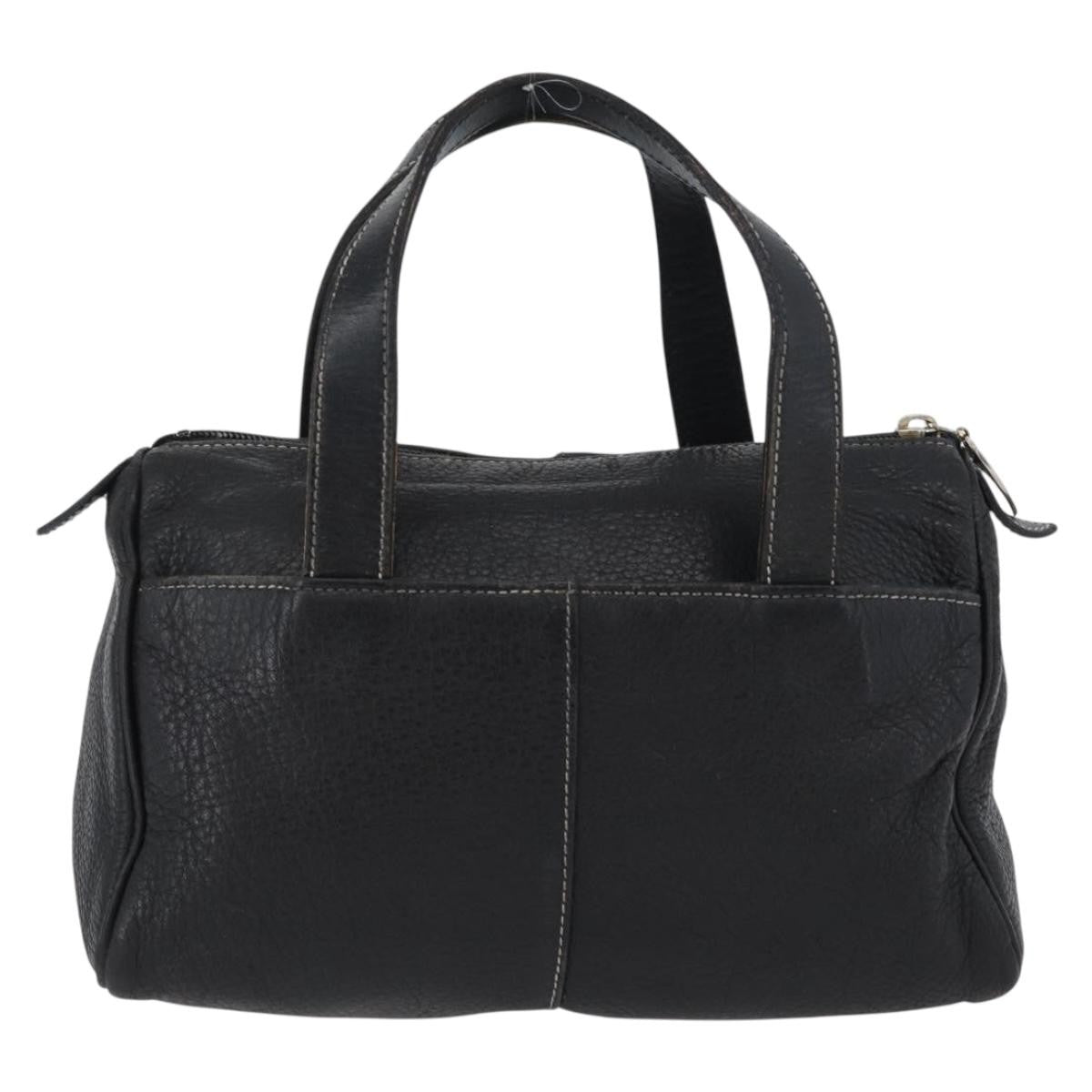Burberry Vintage Handbag Leather Black Leather Handbag (Pre-Owned)