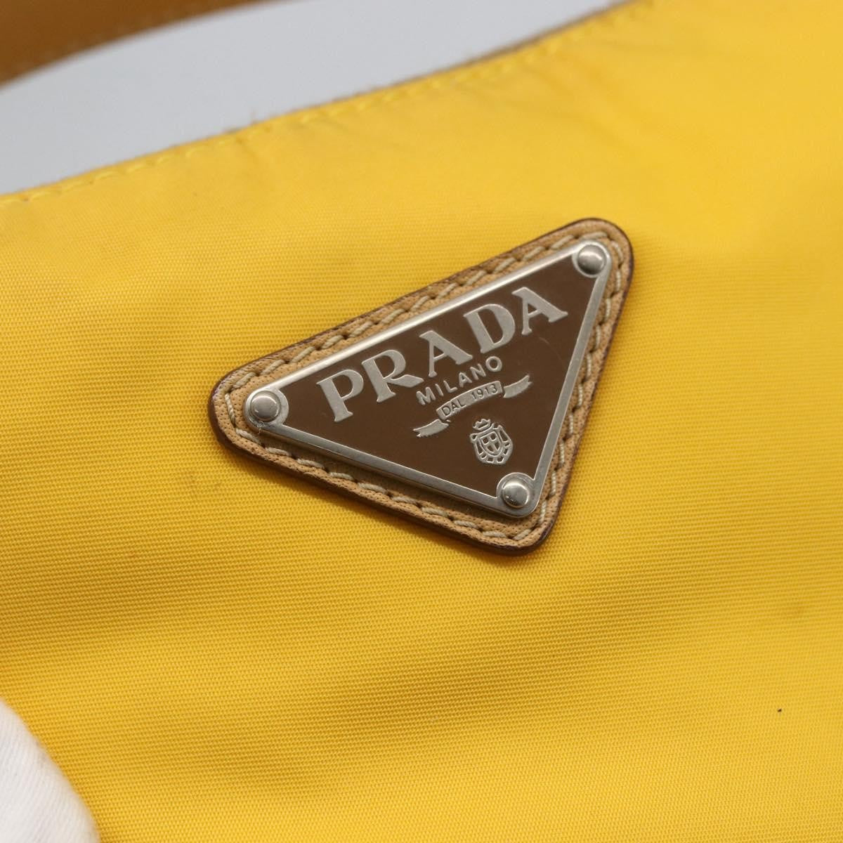 Prada Vintage Shoulder Bag Tessuto Yellow Nylon Shoulder Bag Bag (Pre-Owned)
