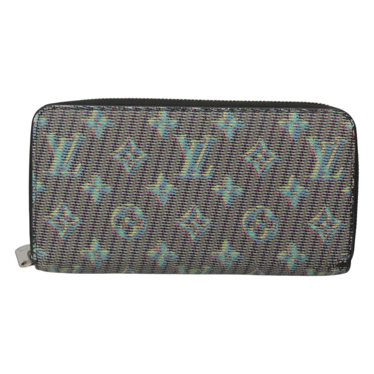 Louis Vuitton Zippy Wallet Nm Monogram Lv Pop Green Canvas Wallets Accessory (Pre-Owned)