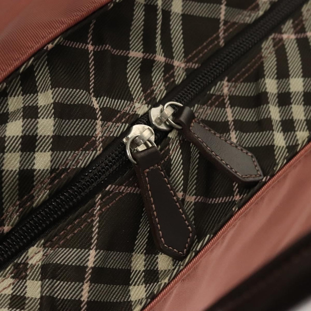 Burberry Nova Check Blue Label Nylon Pink Nylon Handbag (Pre-Owned)