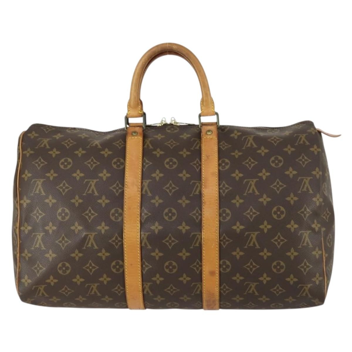 Louis Vuitton Keepall Bag Monogram Canvas Brown Canvas Travel Bag Bag (Pre-Owned)