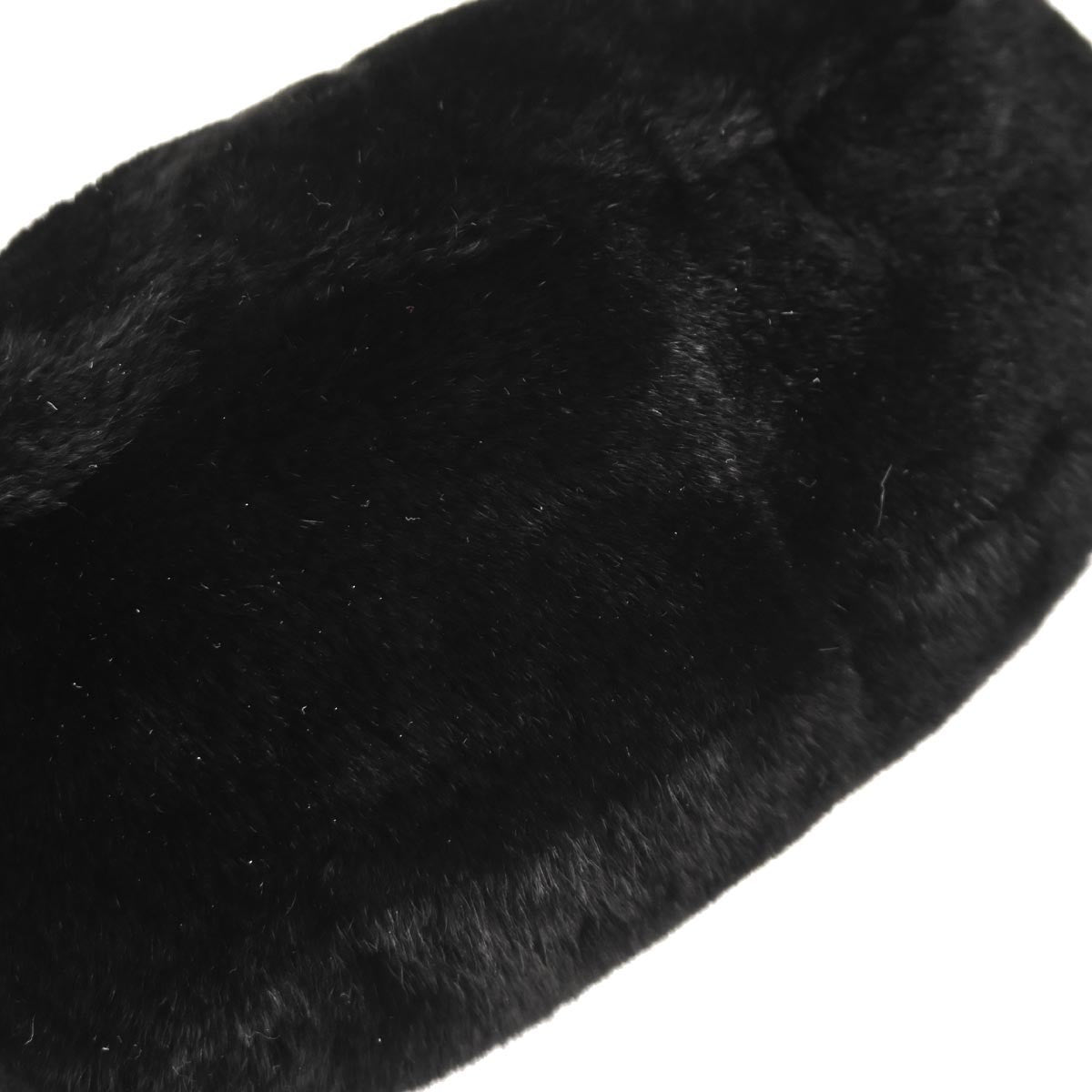 Chanel Chain Hobo Lapin Fur Black Fur Handbag (Pre-Owned)