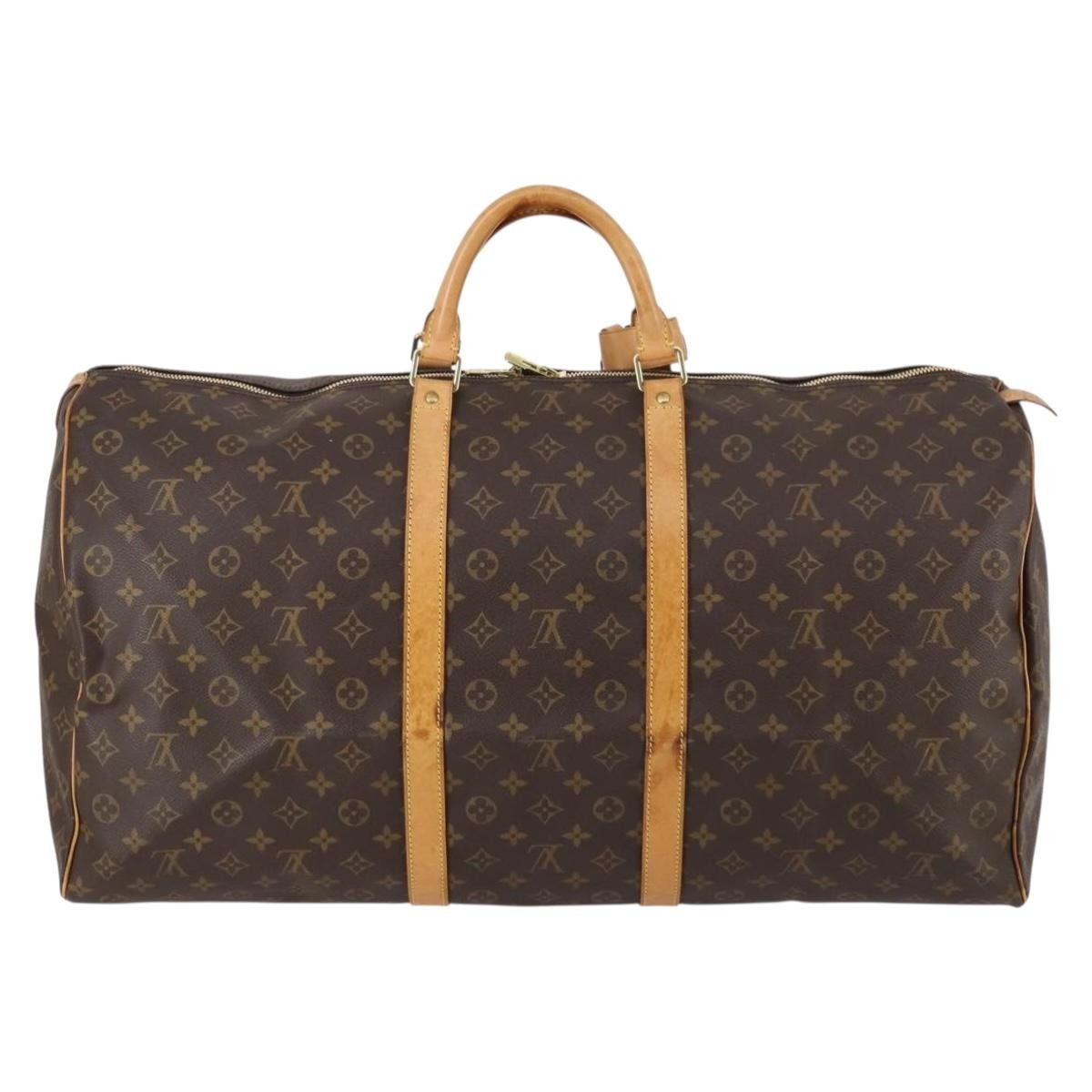 Louis Vuitton Keepall Bag Monogram Canvas Brown Canvas Travel Bag Bag (Pre-Owned)