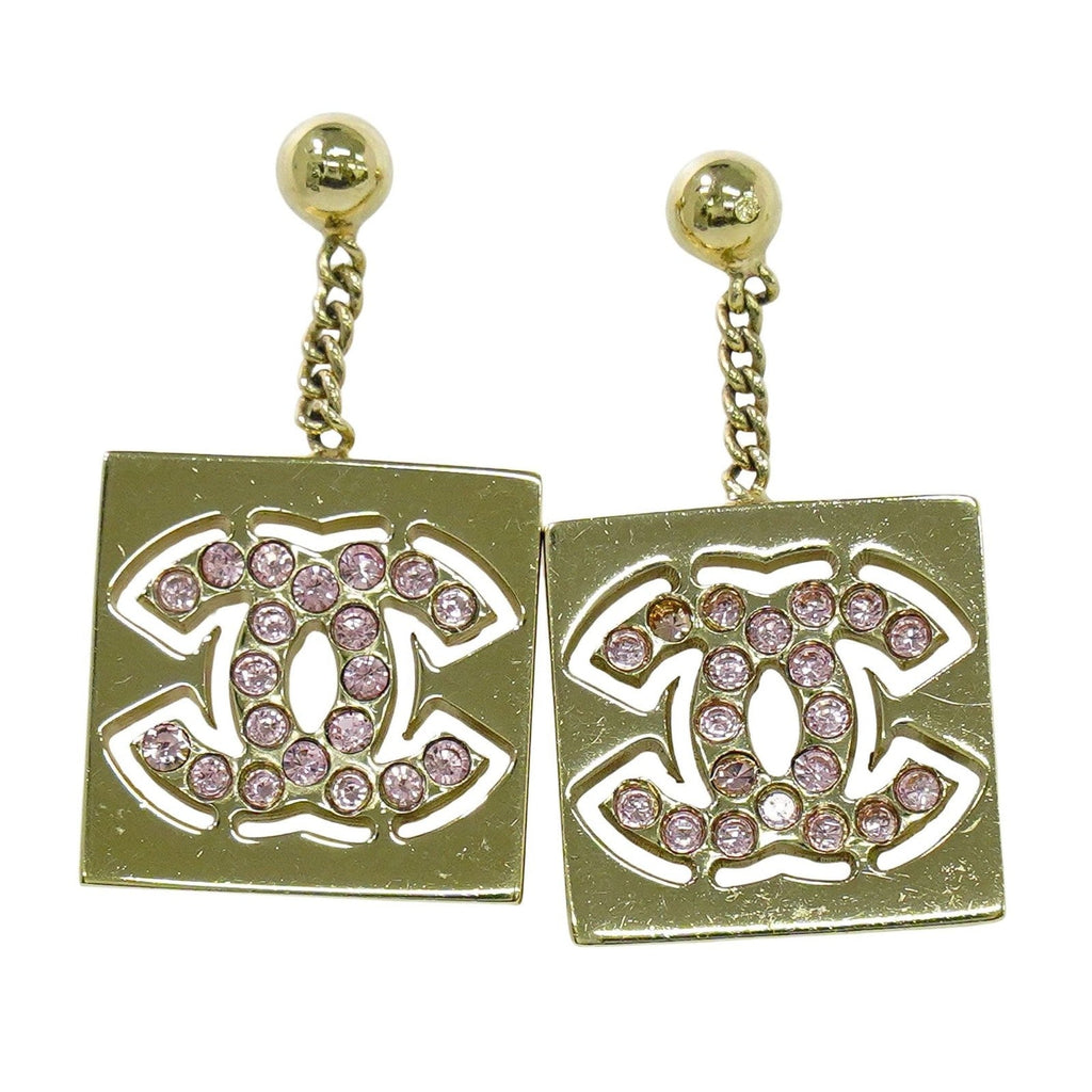 Chanel Cc Dangle Earrings Metal Gold Gold_Plated Earrings Jewelry (Pre-Owned)