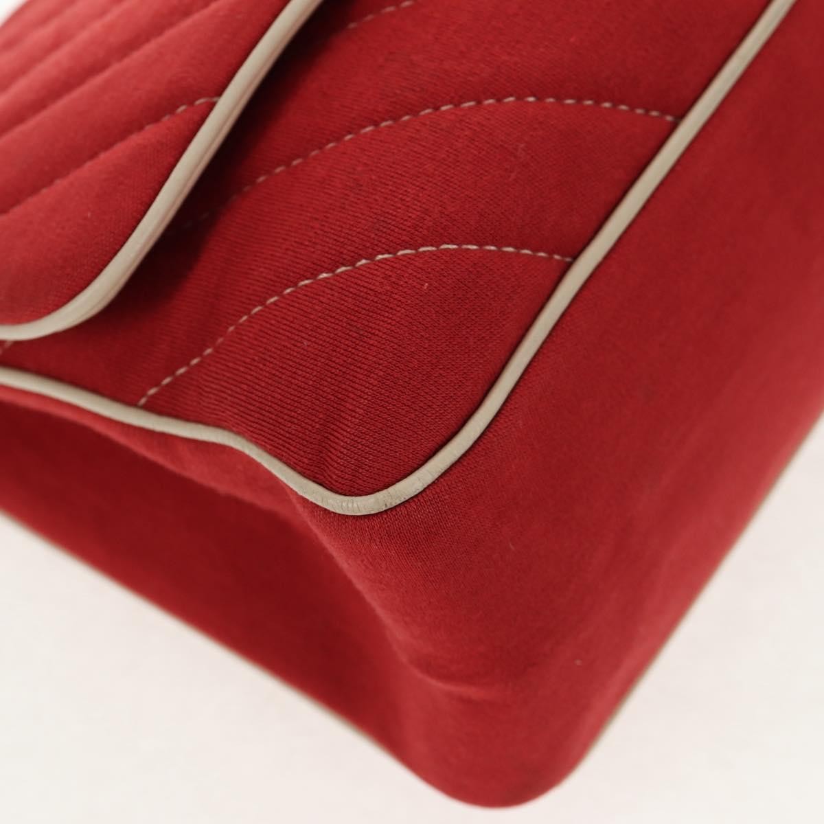 Chanel Leo Lion Flap Bag Chevron Jersey Red Cotton Shoulder Bag Bag (Pre-Owned)