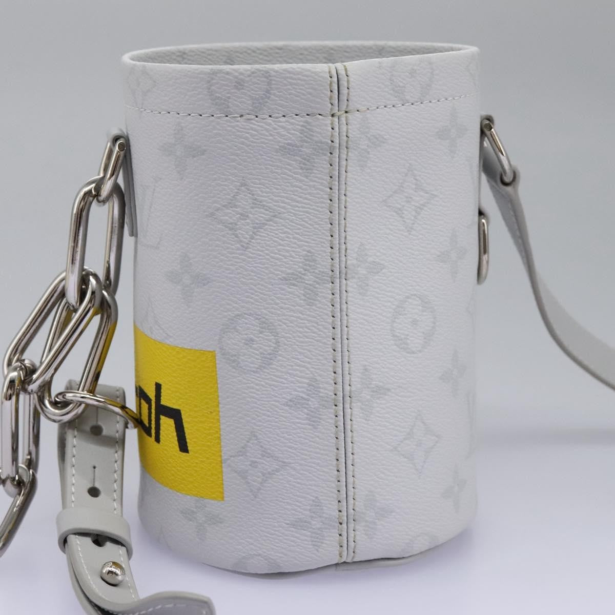 Louis Vuitton Chalk Nano Bag Limited Edition Logo Story Monogram Canvas Gray Canvas Clutche & Pouche Bag (Pre-Owned)
