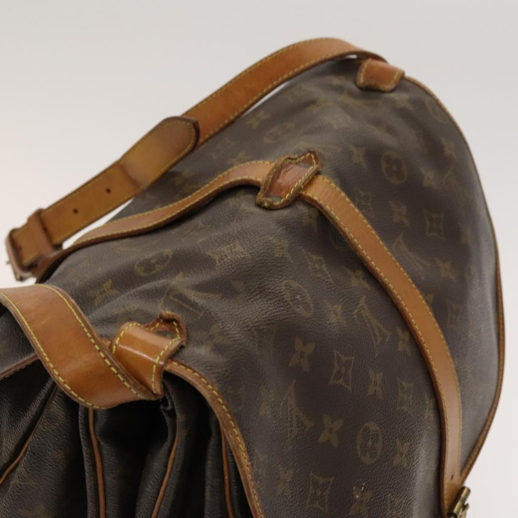 Louis Vuitton Saumur Handbag Monogram Canvas Brown Canvas Shoulder Bag Bag (Pre-Owned)