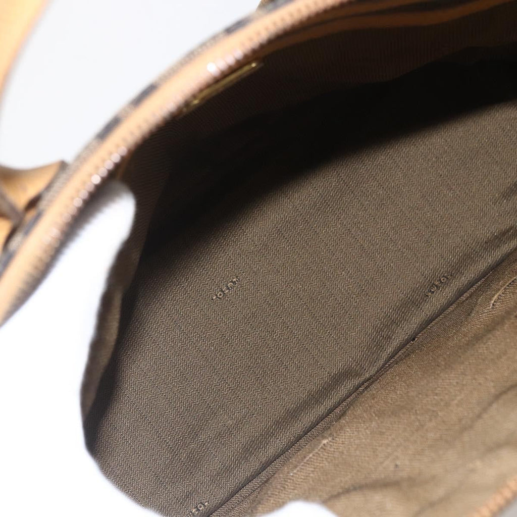 Fendi Vintage Zucca Handbag Zucca Brown Canvas Handbag (Pre-Owned)