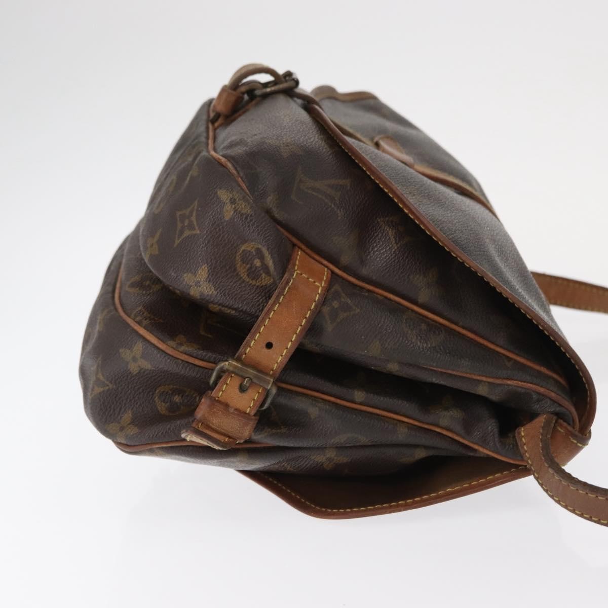 Louis Vuitton Saumur Handbag Monogram Canvas Brown Canvas Shoulder Bag Bag (Pre-Owned)