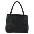 Bottega Veneta Intrecciato Handbag Satin Black Satin Handbag (Pre-Owned)