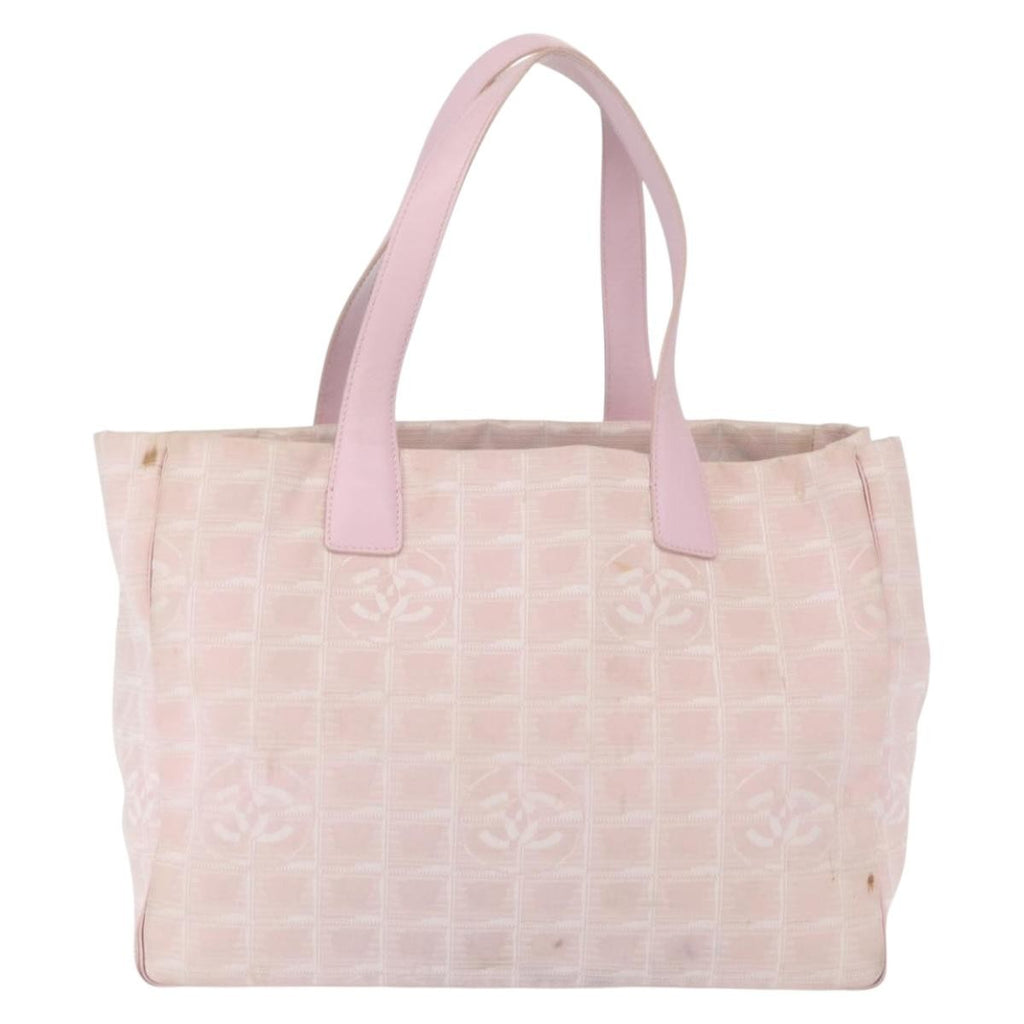 Chanel Travel Line Tote Nylon Pink Nylon Tote Bag Bag (Pre-Owned)
