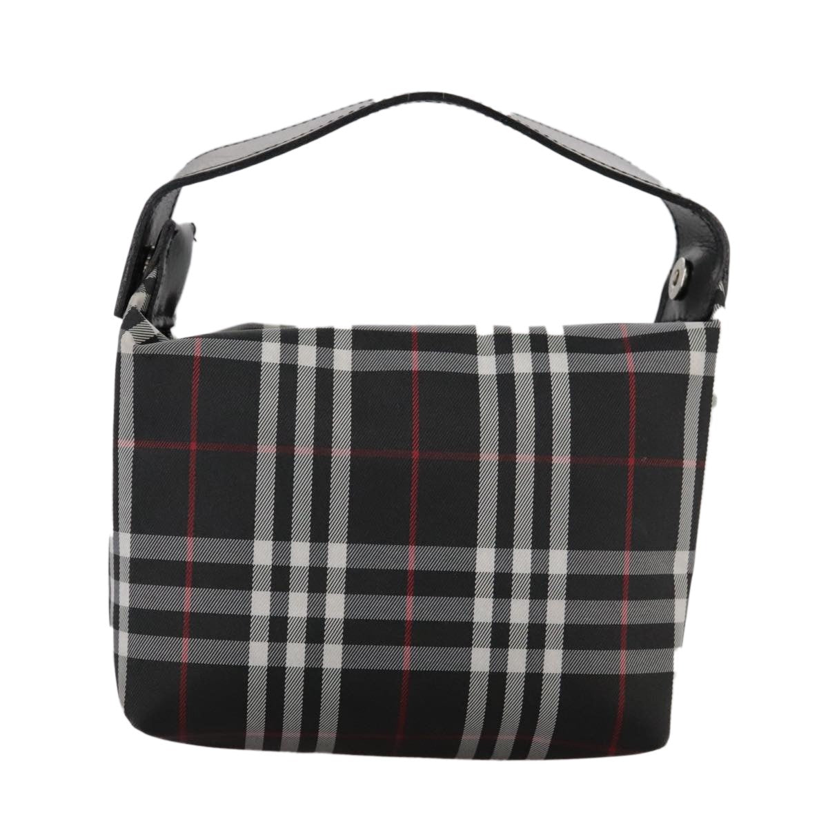 Burberry Nova Check Handbag Nylon Black Nylon Handbag (Pre-Owned)
