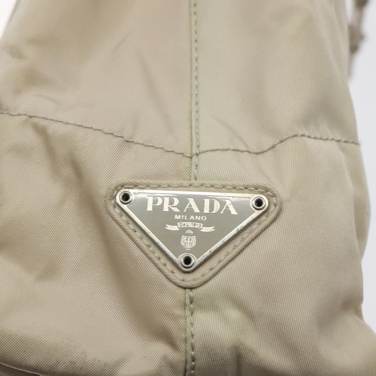 Prada Vintage Tote Tessuto Beige Nylon Tote Bag Bag (Pre-Owned)