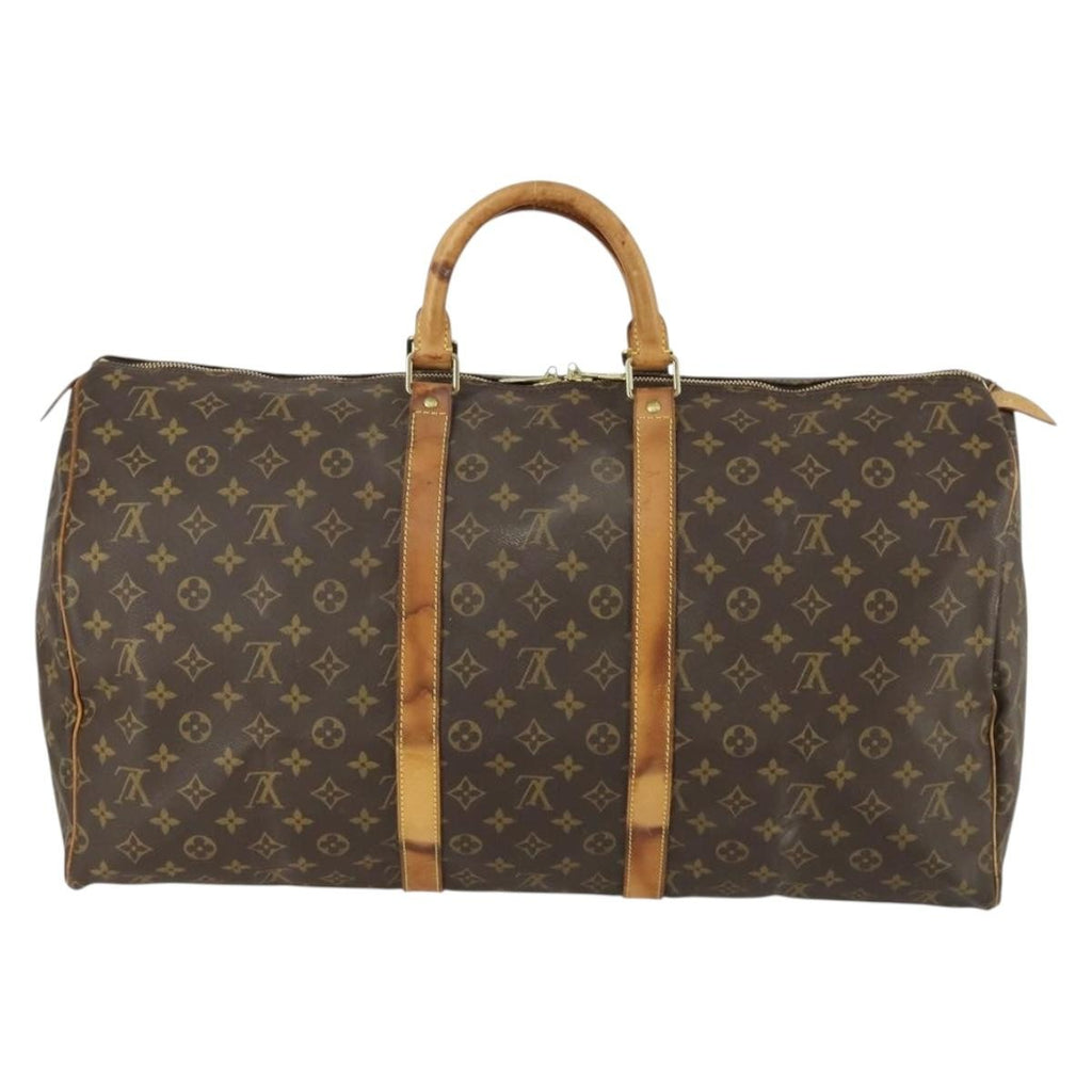 Louis Vuitton Keepall Bag Monogram Canvas Brown Canvas Travel Bag Bag (Pre-Owned)