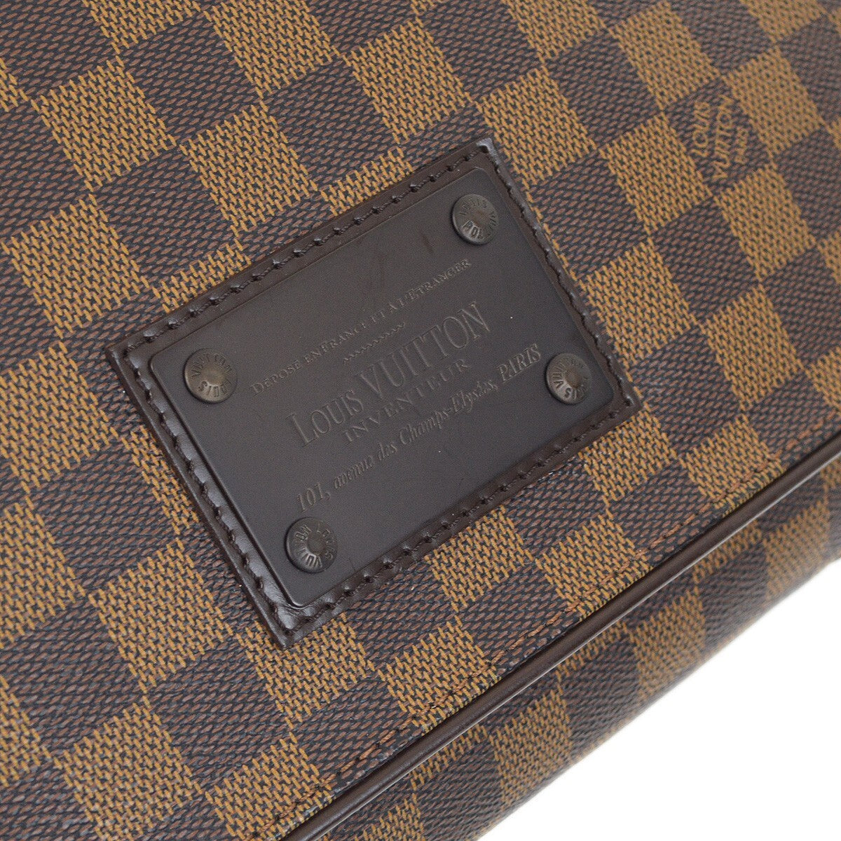 Louis Vuitton Brooklyn Handbag Damier Brown Canvas Shoulder Bag Bag (Pre-Owned)