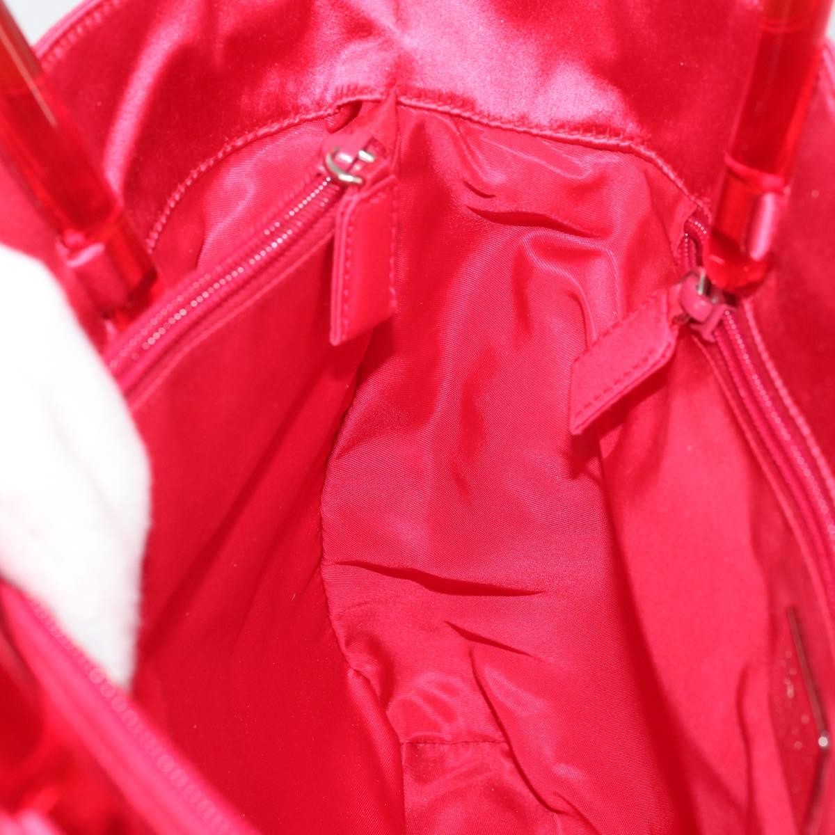 Prada Vintage Handbag Satin Red Satin Handbag (Pre-Owned)