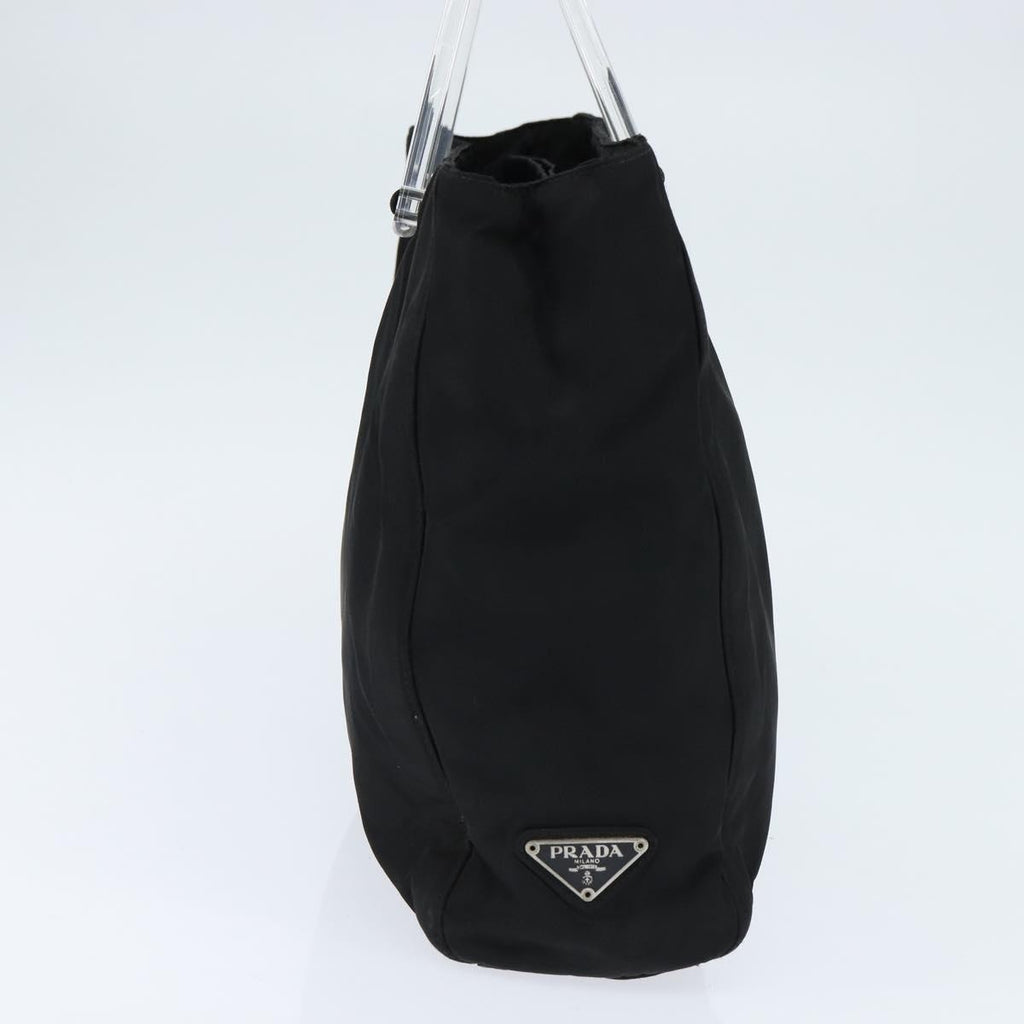 Prada Resin Handle Tote Tessuto Black Nylon Tote Bag Bag (Pre-Owned)