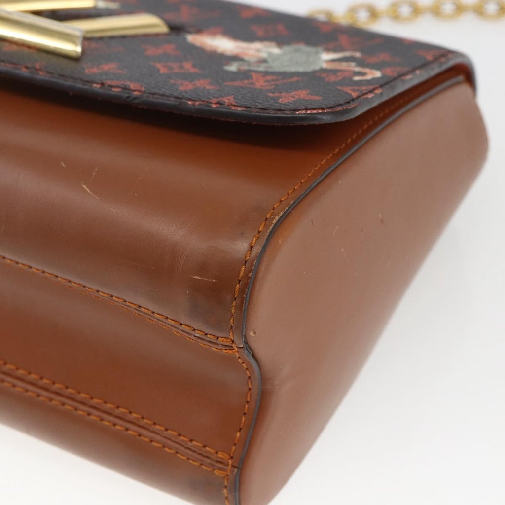 Louis Vuitton Twist Handbag Limited Edition Grace Coddington Catogram Canvas Brown Canvas Shoulder Bag Bag (Pre-Owned)