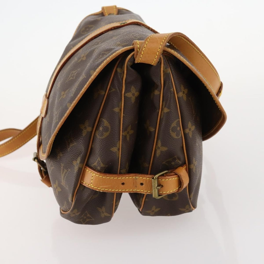 Louis Vuitton Saumur Handbag Monogram Canvas Brown Canvas Shoulder Bag Bag (Pre-Owned)