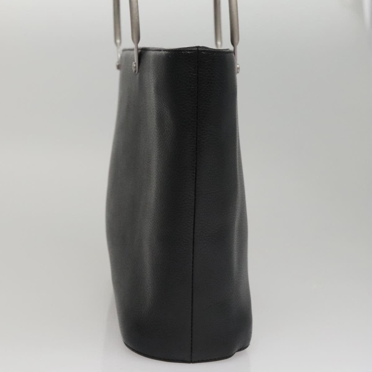Chanel Vintage Tote Leather Black Leather Tote Bag Bag (Pre-Owned)