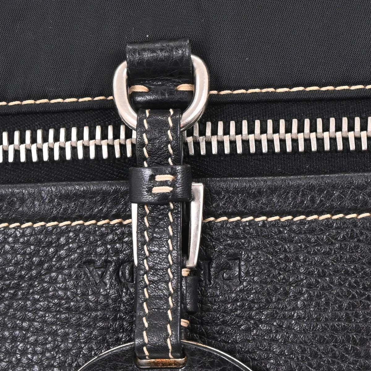 Prada Vintage Shoulder Bag Nylon And Leather Black Nylon Shoulder Bag Bag (Pre-Owned)
